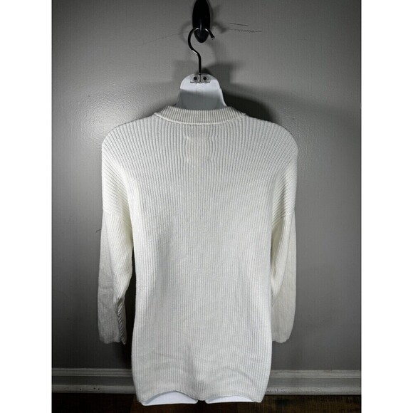 Aerie Sweater Women's X Small Beige Knit Pullover Button Front Long Sleeve - Picture 4 of 5
